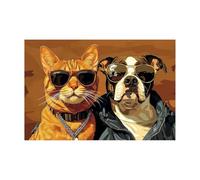 AMXBZC Animal Cuadro Moderno Painting Cuadro en Lienzo Animales adorables y divertidos Cuadro Decorativo para Pasillo Comedor, Animales Africa safari（Naranja-30x40cm Sin marco
