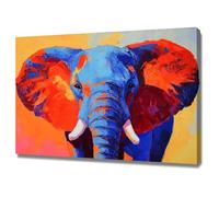 AMXBZC Animal Cuadro Moderno Painting Cuadro en Lienzo Elefantes del bosque natural Cuadro Decorativo para Pasillo Comedor, Animales Africa safari（Naranja-20x30cm Enmarcado