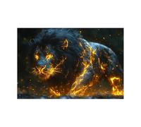 AMXBZC Animal Cuadro Moderno Painting Cuadro en Lienzo Póster de Horror Lion Cuadro Decorativo para Pasillo Comedor, Animales Africa safari（Amarillo-80x120cm Sin marco