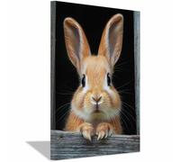 AMXBZC cuadros de animales para habitación infantil Conejo marrón adorable decoración para habitación de bebé, niño y niña, póster animales del bosque（Brown-60x90cm Enmarcado