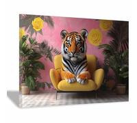 AMXBZC Cuadros Decoracion Salon Modernos Animales abstractos flores Arte Impresión Decoración -Dormitorios Comedor Oficina Pasillo Cocina Y Baño（Amarillo 8-30x40cm Enmarcado