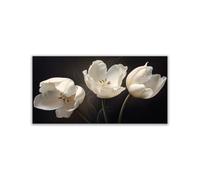 AMXBZC Cuadros Decoracion Salon Modernos Flores blancas y hermosas Arte Impresión Decoración -Dormitorios Comedor Oficina Pasillo Cocina Y Baño（Blanco-30x60cm Sin marco