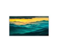 AMXBZC Cuadros Decoracion Salon Modernos Niebla de la Montaña al atardecer Nórdico Minimalistas Plantas cuadros, Comedor Oficina Pasillo Cocina Y Baño póster（Amarillo 5-60x120cm Sin marco