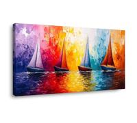 AMXBZC Cuadros Salon Modernos Playa Paisaje oceánico con grafitis Naturaleza Cuadros,Decoracion Dormitorios Comedor Oficina Pasillo Cocina Y Baño（morado-40x80cm Enmarcado