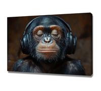 AMXBZC Laminas Decorativas animales safari africano Cartel divertido de música animal Habitacion Bebe Impresión en Lienzo, Cuadros para Sala de estar Baño Corredo（Negro-20x30cm Enmarcado