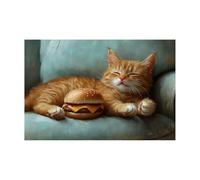 AMXBZC Laminas Decorativas animales safari africano El leopardo en el sofá Habitacion Bebe Impresión en Lienzo, Cuadros para Sala de estar Baño Corredo（Azul-60x90cm Sin marco