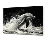 AMXBZC moderna cuadros abstractos Imágenes de animales marinos Salón Comedor póster de lienzo, impresión decoración nórdica arte de pared pintura（gris-50x70cm Enmarcado