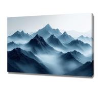 AMXBZC moderna cuadros abstractos Pintura abstracta de montaña Salón Comedor póster de lienzo, impresión decoración nórdica arte de pared pintura（azul-60x90cm Enmarcado