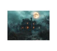 AMXBZC Negro, amarillo Halloween Cuadros, Extraña escena nocturna Cuadro Sobre Lienzo,Imagen Impresión En Lienzo, Cuadro Decoración Moderno Para Salón O Dormitorio-30x40cm Sin marco