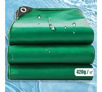 AMXFS Lona de Lona con Ojales, 420 g/m², Verde, 4,5 x 10,5 m, PVC, Incluye Hilo de Nailon de Alta Resistencia, Impermeable, Resistente a desgarros, Lona de protección, Cubierta de Madera, para
