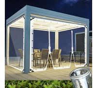 AMXFS Lona Transparente con Ojales, 2 x 3,5 m, con 2 Cremalleras, Lona Protectora de PVC, 0,35 mm, Lona Protectora para Plantas, Cortina de Lluvia, Cristal Transparente, Impermeable
