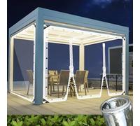 AMXFS Lona Transparente con Ojales, 3 x 4 m, con 2 Cremalleras, Lona de PVC de 0,35 mm, protección para Plantas, Lona Protectora para la Lluvia, Cristal Transparente, Impermeable
