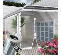 AMXFS Lona Transparente de 3 x 3,5 m, con 1 Cremallera, de PVC con Ojales de 0,35 mm, protección para Plantas, Lona Protectora para la Lluvia, de Cristal, Transparente, Impermeable