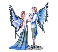 Amy Brown Home Decor - Figura decorativa de pareja de hadas del Pacífico con estatua de familia de bebé