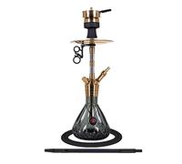 Amy Deluxe Fusion Kite S SS34.02 - Shisha (acero inoxidable, sistema de atornillado, cámara cerrada, adaptador de filo, incluye: manguera, boquilla, cabezal con chimenea)