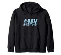 Amy Sea Waves - Nombre Personalizado Ocean Beach Art Sudadera con Capucha