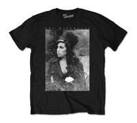 Amy Winehouse Camiseta para Hombre con diseño de Retrato de Flores, Negro, XXL