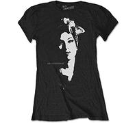 Amy Winehouse - Camiseta Retrato para Mujer (XS) (Negro)