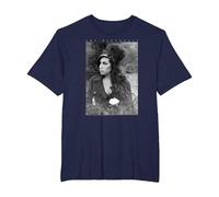 Amy Winehouse Vintage Tribute - Jazz Soul Music Presente Camiseta, Hombre Tallas Grandes, Azul Marino, 4X Alto
