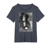 Amy Winehouse Vintage Tribute - Jazz Soul Music Presente Camiseta, Mujer Tallas Grandes, Azul Jaspeado, 1XL Grande