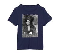 Amy Winehouse Vintage Tribute - Jazz Soul Music Presente Camiseta, Mujer Tallas Grandes, Azul Marino, 4XL Grande