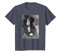 Amy Winehouse Vintage Tribute - Jazz Soul Music Presente Camiseta, Niños, Azul Jaspeado, 10 años