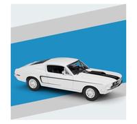 AMYALIN Coche Modelo 1:18 para Ford para Mustang para GT para Cobra para Jet 1968 Modelos De Coches De Aleación Fundida A Presión Colección(Blanco)