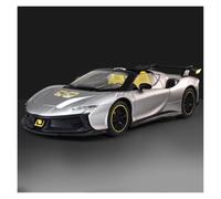 AMYALIN Coche Modelo 1:24 para Ferrari SF90 para XX Modelo De Coche De Aleación De Zinc Fundido A Presión Ideal para Coleccionar Y Decorar Colección(Plata)
