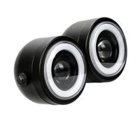 AMYALIN Faro De Motocicleta Moto Para Bad Boy FXSTSB 1995-1997 Faro Delantero Para Motocicleta Con Luces Altas Y Bajas DRL(Azul,A)