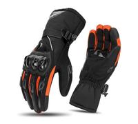 AMYALIN Guantes de Moto Guantes De Moto Impermeables Resistentes Al Viento para Hombre Ideales para El Invierno(Naranja,M)