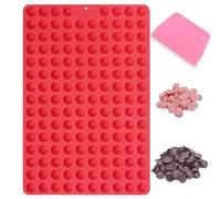 Amyandone Mini moldes redondos de silicona, 148 cavidades semiesféricas para hornear y congelar chispas de chocolate, gomitas, galletas, golosinas para perros, decoración de pasteles, aperitivos de