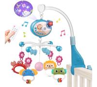 AmyBenton Carrusel Móvil Bebé con Luces y Música, Movil Musical Cuna Bebe con Proyección, Regalo para Recién Nacido