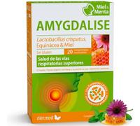 Amygdalise con equinácea y própolis, 20 masticables, DietMed | Equinácea y própolis - Tomillo y malvavisco - Vitamina C - Zinc - Probiótico - Sabor limón