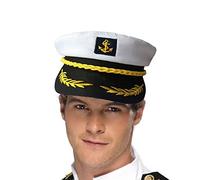 amyko Sombrero de capitán marinero de yate, sombrero de marino para adultos, sombrero de marinero ajustable para adultos, sombrero universal de capitán de de yate, sombrero de almirante de