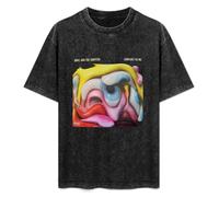 Amyl and The Sniffers - Comfort to Me - Camiseta casual de verano de manga corta con cuello redondo de algodón, unisex, lavada, vintage, color negro, Negro, L