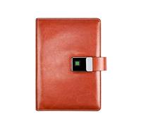 AMYSTY Cuaderno de notas con bloqueo de huellas dactilares, diario de cuero de alta gama, A5, 200 páginas, cuaderno de registro de reuniones de trabajo para hombres y mujeres, cuaderno de regalos para