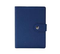 AMYSTY Cuaderno Libreta Escuela 200 páginas Simple PU Cover A5 Notebook for oficina de negocios Escuela Papelería Diario Cuaderno Empresarial(Blue)