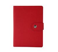 AMYSTY Cuaderno Libreta Escuela 200 páginas Simple PU Cover A5 Notebook for oficina de negocios Escuela Papelería Diario Cuaderno Empresarial(Rot)