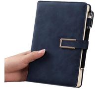 AMYSTY Cuaderno Libreta Escuela Cuaderno De PU Rayado A5, Diario De Tapa Dura for Mujeres, Hombres, Trabajo Universitario, Escuela, Oficina, Diario De Negocios Cuaderno Empresarial(C,With buckle)