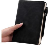 AMYSTY Cuaderno Libreta Escuela Cuaderno De PU Rayado A5, Diario De Tapa Dura for Mujeres, Hombres, Trabajo Universitario, Escuela, Oficina, Diario De Negocios Cuaderno Empresarial(E,Without buckle)