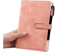 AMYSTY Cuaderno Libreta Escuela Cuaderno De PU Rayado A5, Diario De Tapa Dura for Mujeres, Hombres, Trabajo Universitario, Escuela, Oficina, Diario De Negocios Cuaderno Empresarial(H,With buckle)