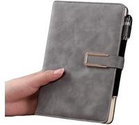 AMYSTY Cuaderno Libreta Escuela Cuaderno De PU Rayado A5, Diario De Tapa Dura for Mujeres, Hombres, Trabajo Universitario, Escuela, Oficina, Diario De Negocios Cuaderno Empresarial(D,With buckle)