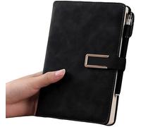 AMYSTY Cuaderno Libreta Escuela Cuaderno De PU Rayado A5, Diario De Tapa Dura for Mujeres, Hombres, Trabajo Universitario, Escuela, Oficina, Diario De Negocios Cuaderno Empresarial(E,With buckle)