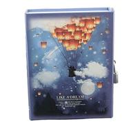 AMYSTY Cuaderno Libreta Escuela Diario Con Candado, Cuaderno, Bonito Planificador Funcional, Libro Con Candado, Papelería Láctea, Paquete De Caja De Regalo Cuaderno Empresarial(C)