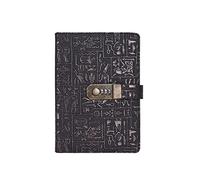 AMYSTY Cuaderno Libreta Escuela Vintage Contraseña Cuaderno Egipcio PU Diario 200 Página con Tira De Marcador, Papelería De Oficina De Bloc De Notas Cuaderno Empresarial(A5)