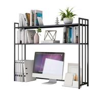 AMYSTY Estantería Libros Dormitorio Estantería De Escritorio Hierro Forjado, Ajustable para Encimera, Estante Exhibición Almacenamiento Abierto Expositora Estudio(100 * 25 * 90CM)