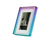 AMYSTY Marcos de Fotos Portaretratos Marco De Fotos Acrílico Degradado 2 Piezas, Soporte For Exhibición Fotografías Decoración de Amigos(Purple-green,10inch)