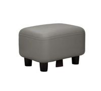 AMYSTY Reposapies Sofa Taburete Reposapiés con Cojín De Esponja Elástica Y Estructura Madera Maciza Cuero Reposa Pies para Sala De Estar(Gray)