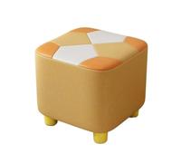AMYSTY Reposapies Sofa Taburete Reposapiés Cuadrado Multifuncional con Tejido Transpirable Y Cojín Suave Reposa Pies para Sala De Estar(Yellow)