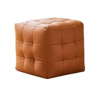 AMYSTY Reposapies Sofa Taburete Reposapiés De Cuero Cuadrado For Sofá, Taburete Individual Bajo Reposa Pies para Sala De Estar(Bruin,50x50x45cm)